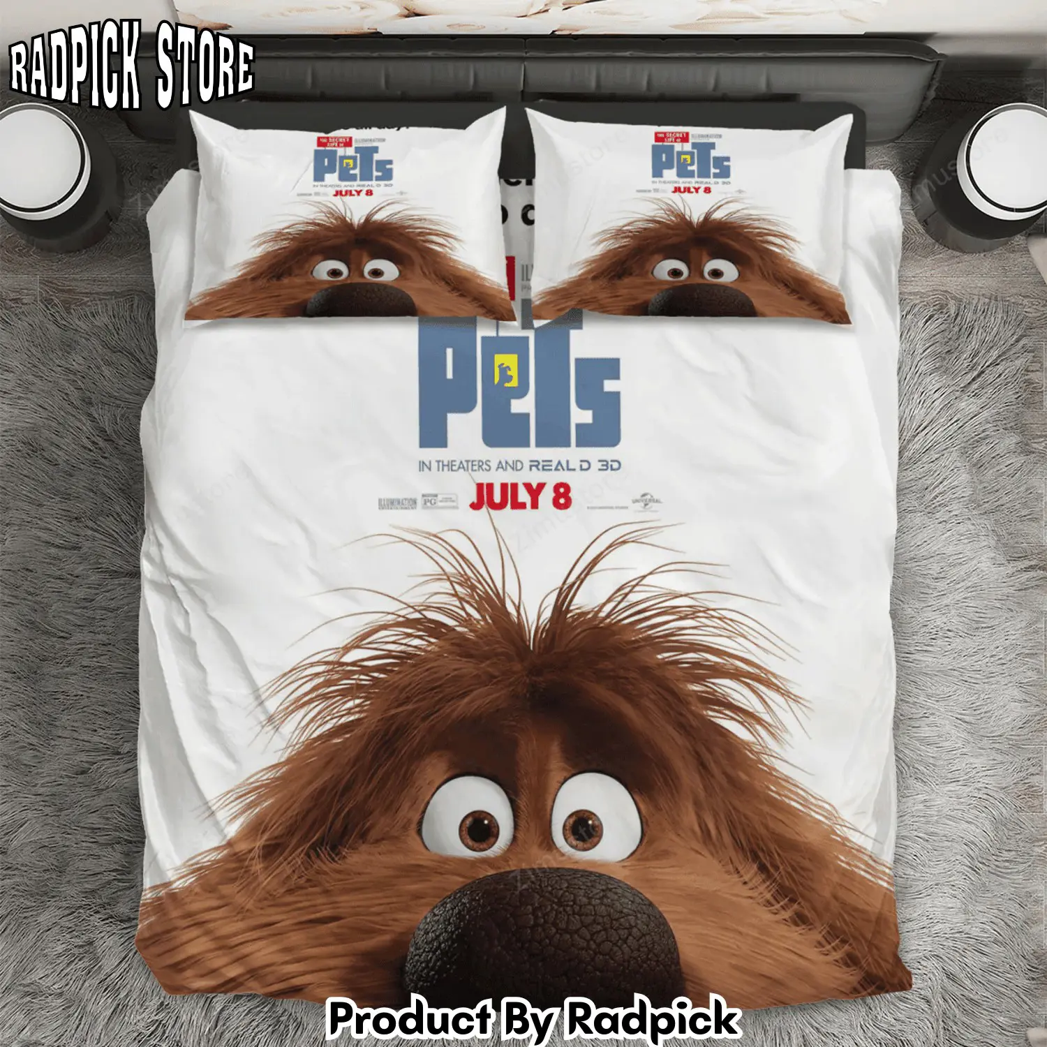 Radpick the secret life of pets poster 2 3pcs 3pcs bedding set duvet cover and pillow cases gift for fan rp327940